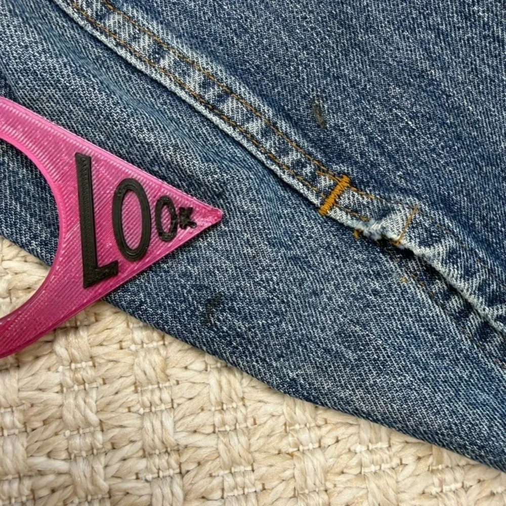 VTG Levis Type III‎ Rhinestone Bedazzled Denim Jacket Made USA 524 L